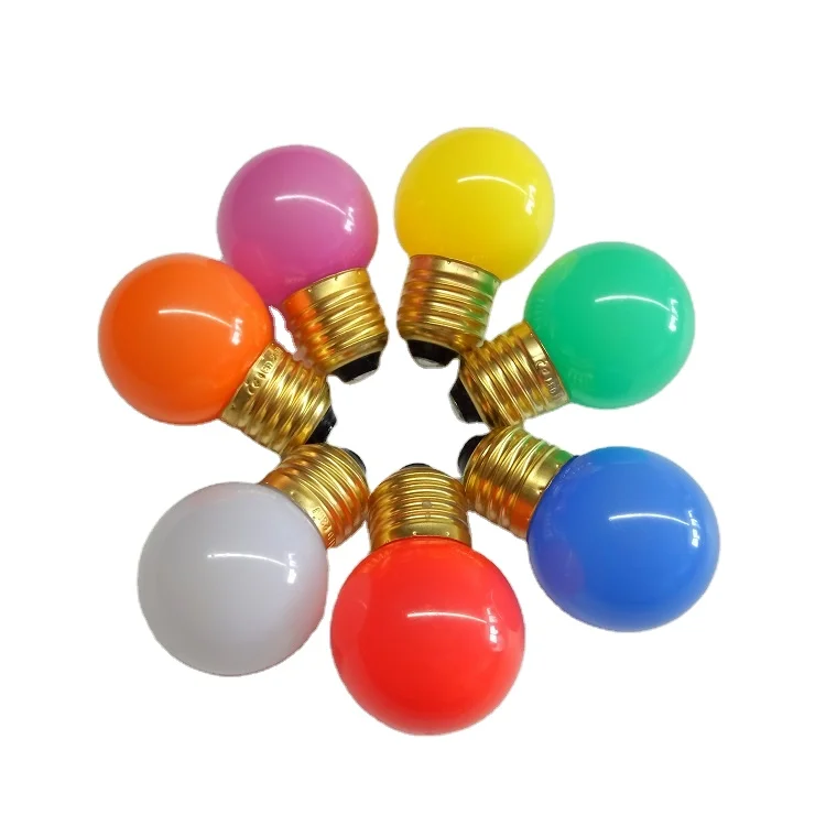  Waterproof Outdoor Led Colored Bulbs E27 B22 Led Festoon Lamp 1w Plastic G45 Global Ball